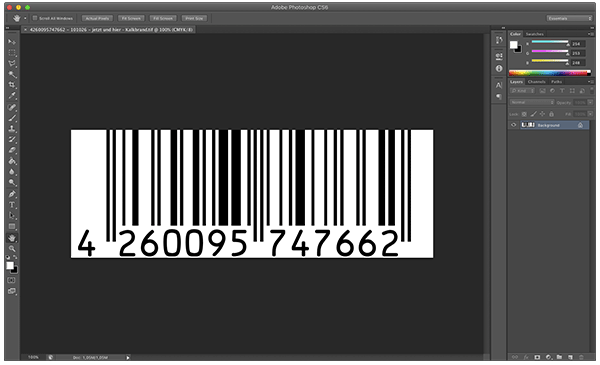 Barcode Bildschirmfoto