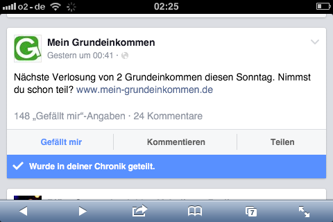Mein Grundeinkommen – Facebook-Fanpage